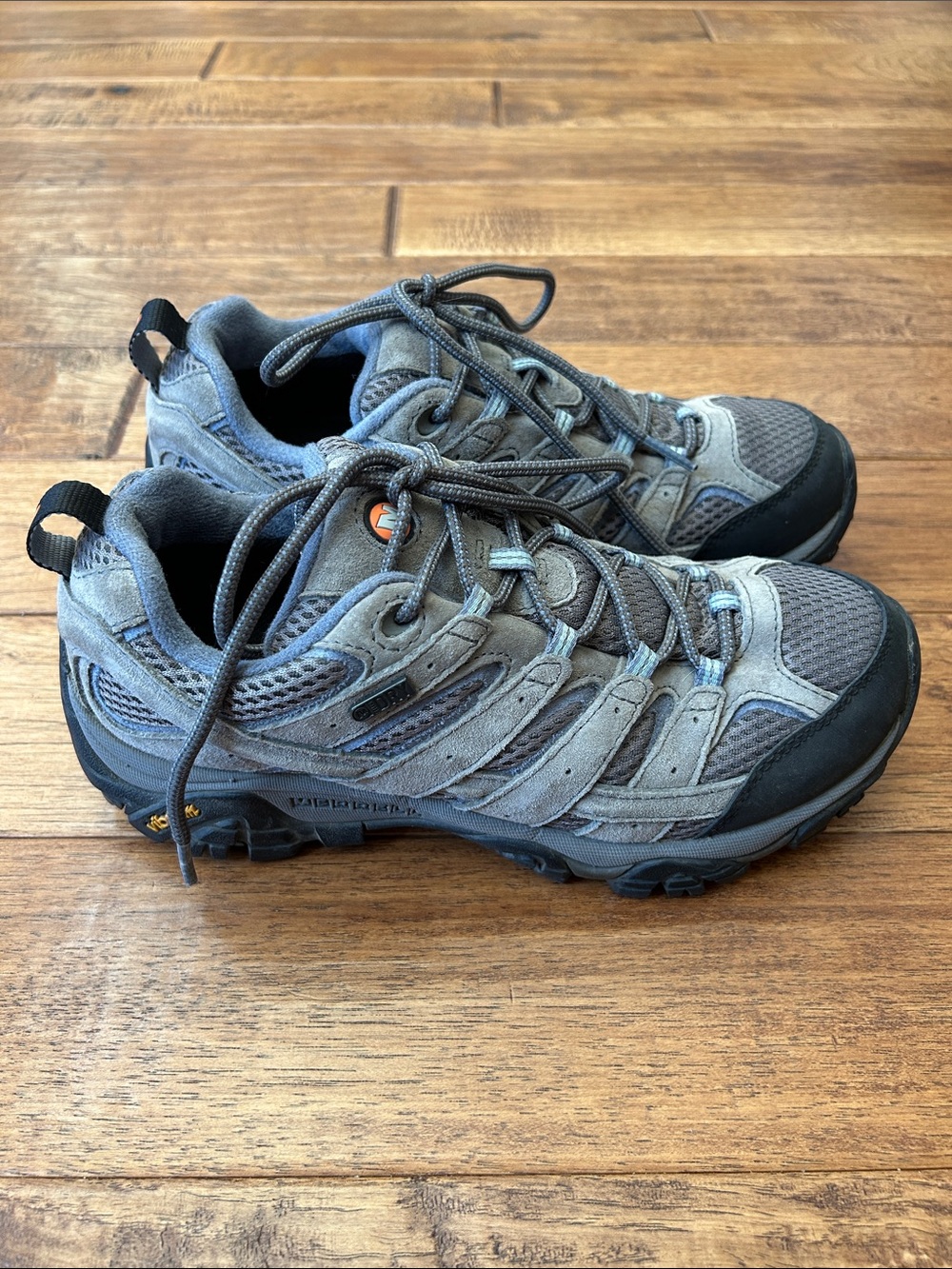 Merrell Moab 2 Waterproof Low Top Hiking Shoes Leather Mesh Granite Size 8 Wide